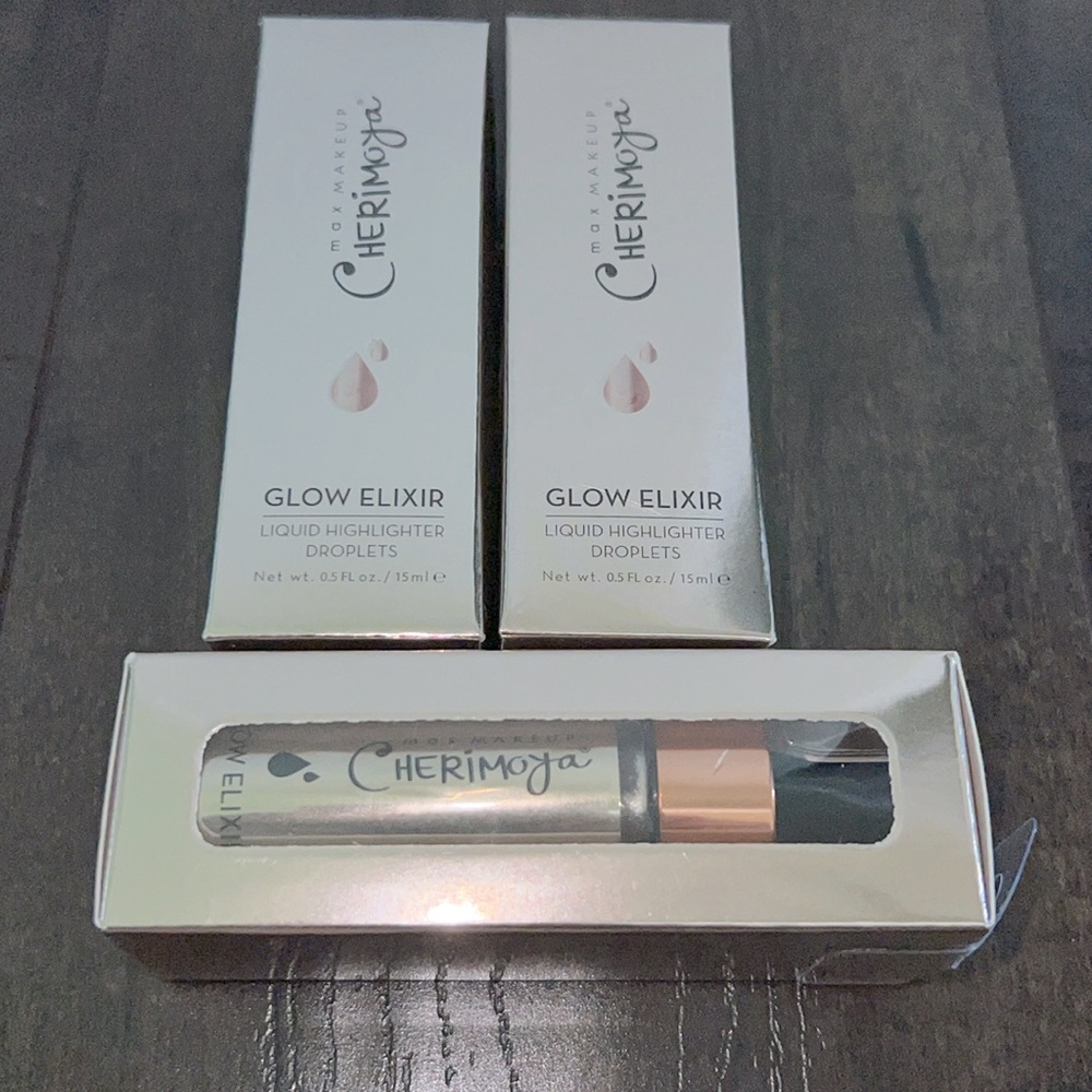 NIB Max Makeup Cherimoya Glow Elixir Liquid Highlighter Droplets - Megawatt